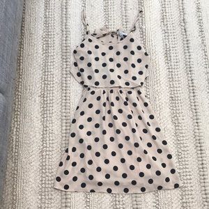 Cream and black polka dot dress